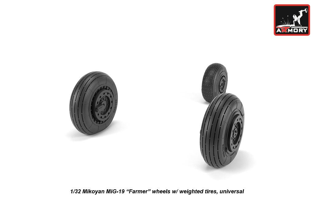 Armory AW32012 1:32 Mikoyan MiG-19 Farmer wheels with weighted tyres
