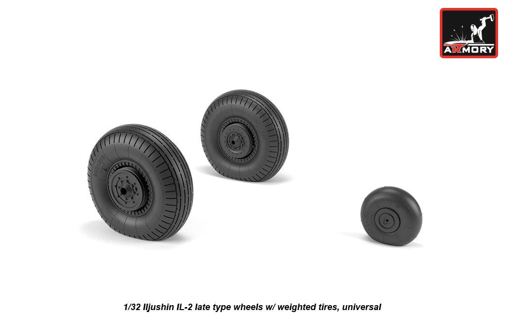 Armory AW32016 1:32 Ilyushin Il-2 'Bark' (early) wheels with weighted tyres