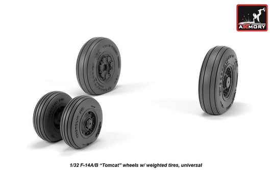 Armory AW32309 1:32 Grumman F-14A/F-14B Tomcat early type wheels with weighted tires/tyres