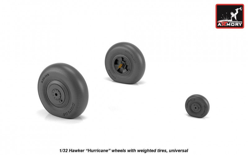 Armory AW32403 1:32 Hawker Hurricane wheels with weighted tyres