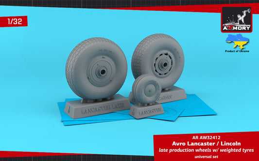 Armory AW32412 1:32 Avro Lancaster / Lincoln wheels late type with weighted tyres