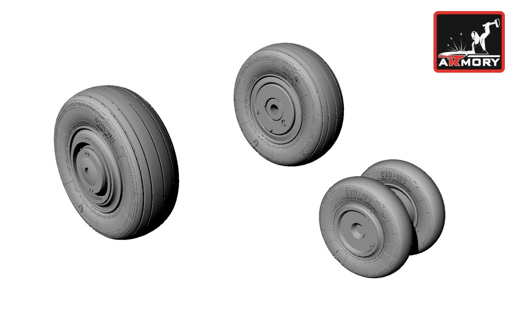 Armory AW48010 1:48 Mikoyan MiG-23S/MiG-23M/MiG-23MS/MiG-23MF/MiG-23U/MiG-23UB wheel set