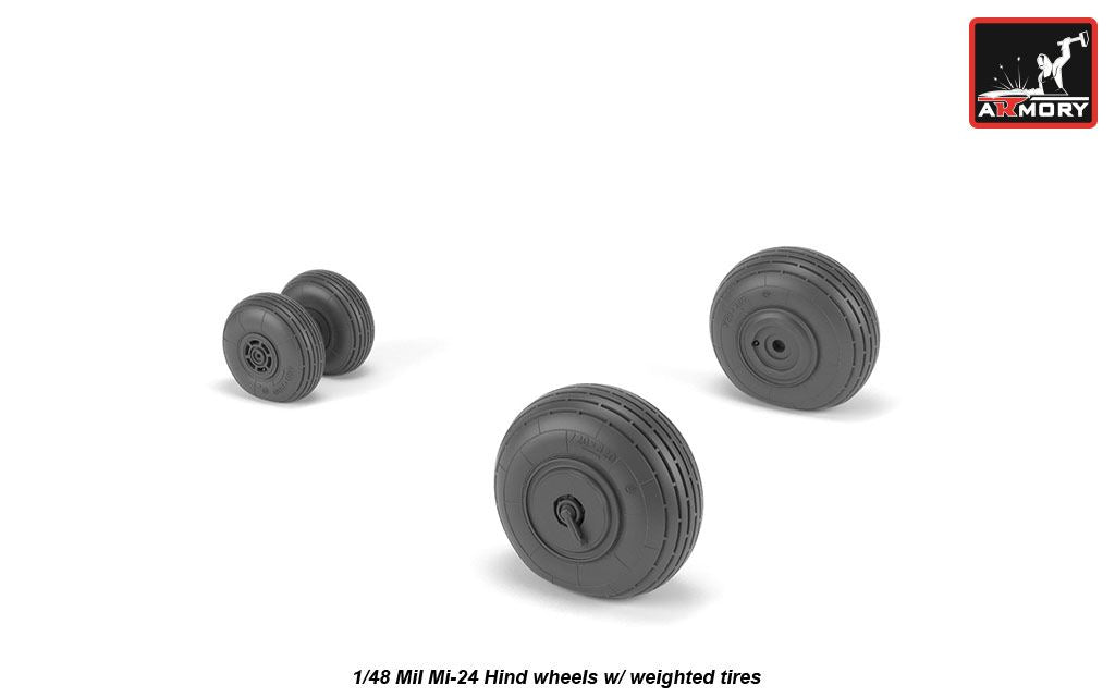 Armory AW48031 1:48 Mil Mi-24 Hind wheels with weighted tires/tyres