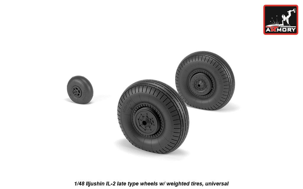Armory AW48035 1:48 Iljushin IL-2 Bark (late) wheels with weighted tires/tyres,