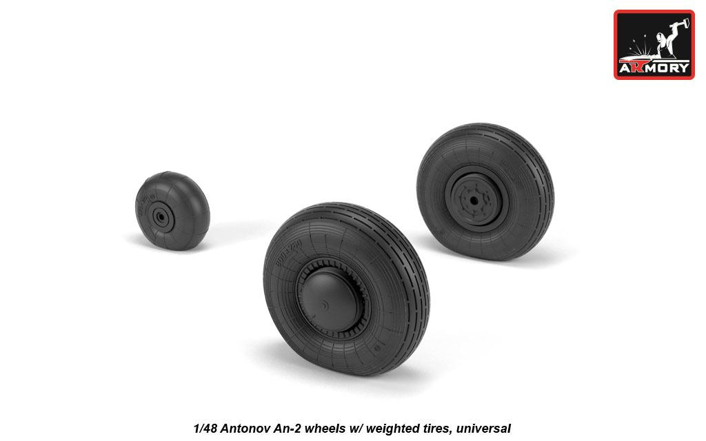 Armory AW48036 1:48 Antonov An-2/An-3 Colt wheels with weighted tires/tyres