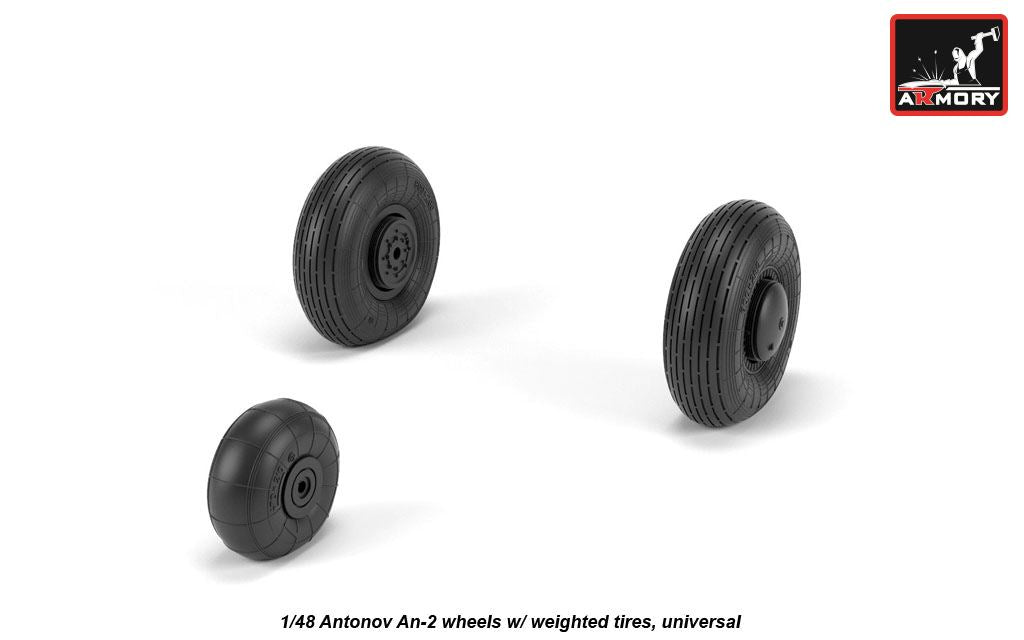 Armory AW48036 1:48 Antonov An-2/An-3 Colt wheels with weighted tires/tyres
