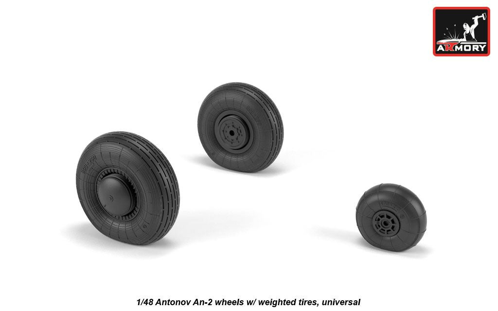 Armory AW48036 1:48 Antonov An-2/An-3 Colt wheels with weighted tires/tyres