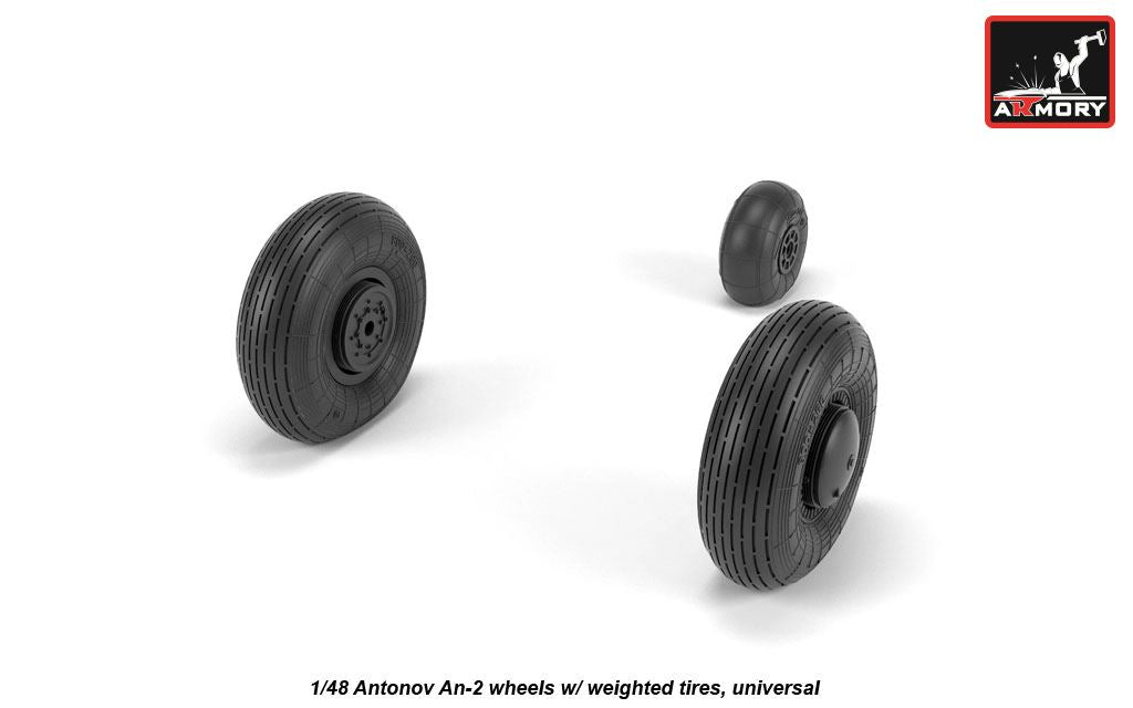 Armory AW48036 1:48 Antonov An-2/An-3 Colt wheels with weighted tires/tyres