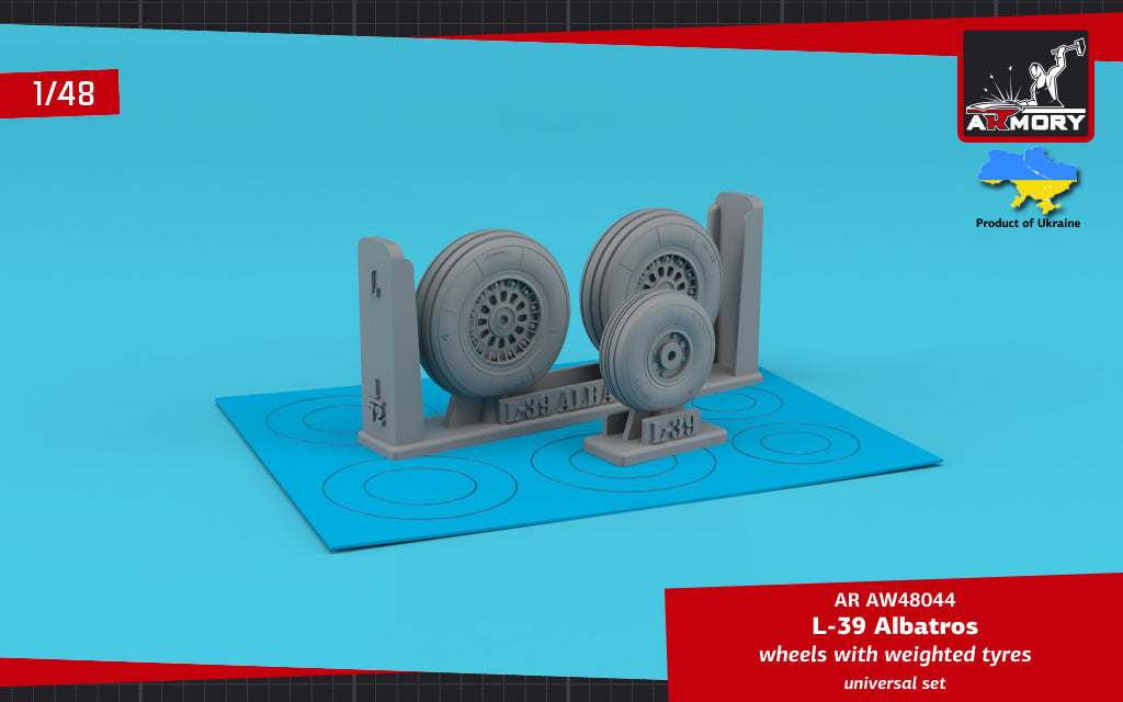 Armory AW48044 1:48 AERO L-39 Albatros wheels with weighted tyres - RETOOLED SET