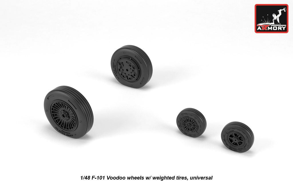 Armory AW48318 1:48 McDonnell F-101B Voodoo wheels with optional nose wheels & weighted tires/tyres