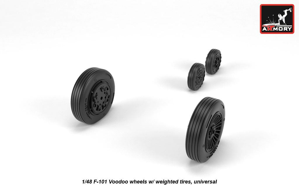 Armory AW48318 1:48 McDonnell F-101B Voodoo wheels with optional nose wheels & weighted tires/tyres