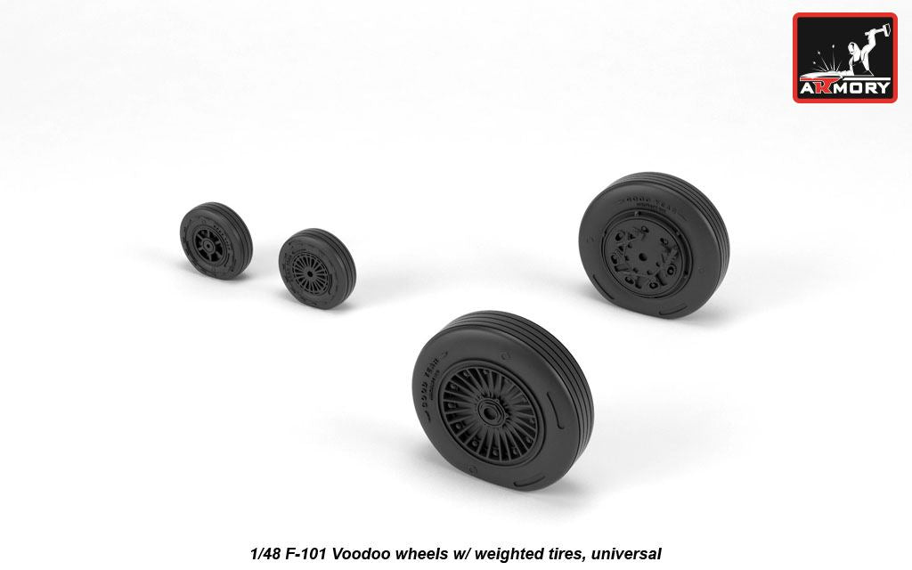 Armory AW48318 1:48 McDonnell F-101B Voodoo wheels with optional nose wheels & weighted tires/tyres