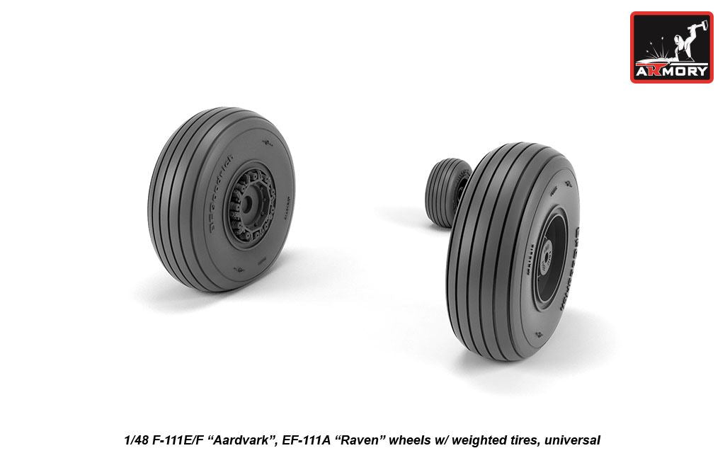 Armory AW48320 1:48 General-Dynamics F-111 Aardvark early type wheels with weighted tires/tyres