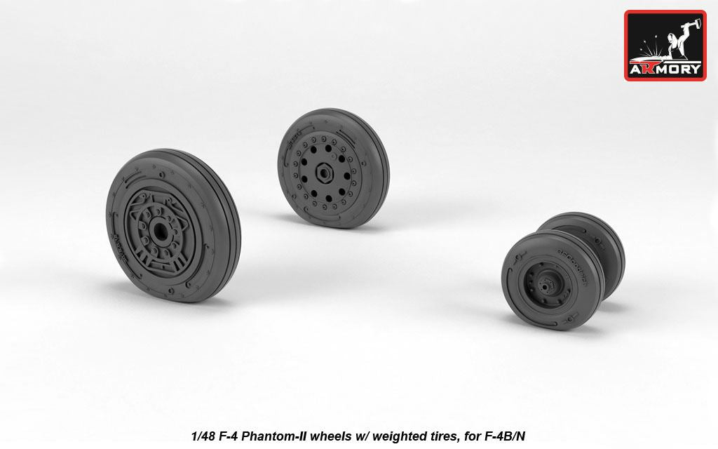 Armory AW48323 1:48 McDonnell F-4 Phantom II wheels with weighted tires/tyres, early production