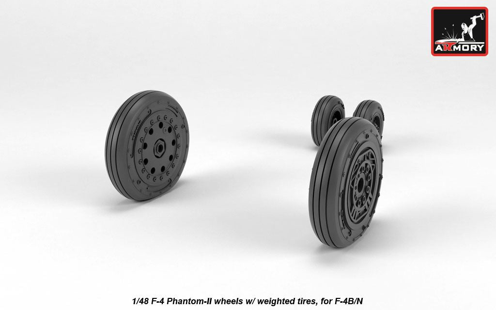 Armory AW48323 1:48 McDonnell F-4 Phantom II wheels with weighted tires/tyres, early production