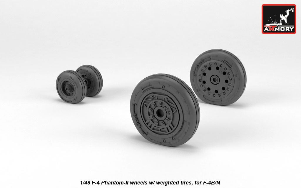 Armory AW48323 1:48 McDonnell F-4 Phantom II wheels with weighted tires/tyres, early production
