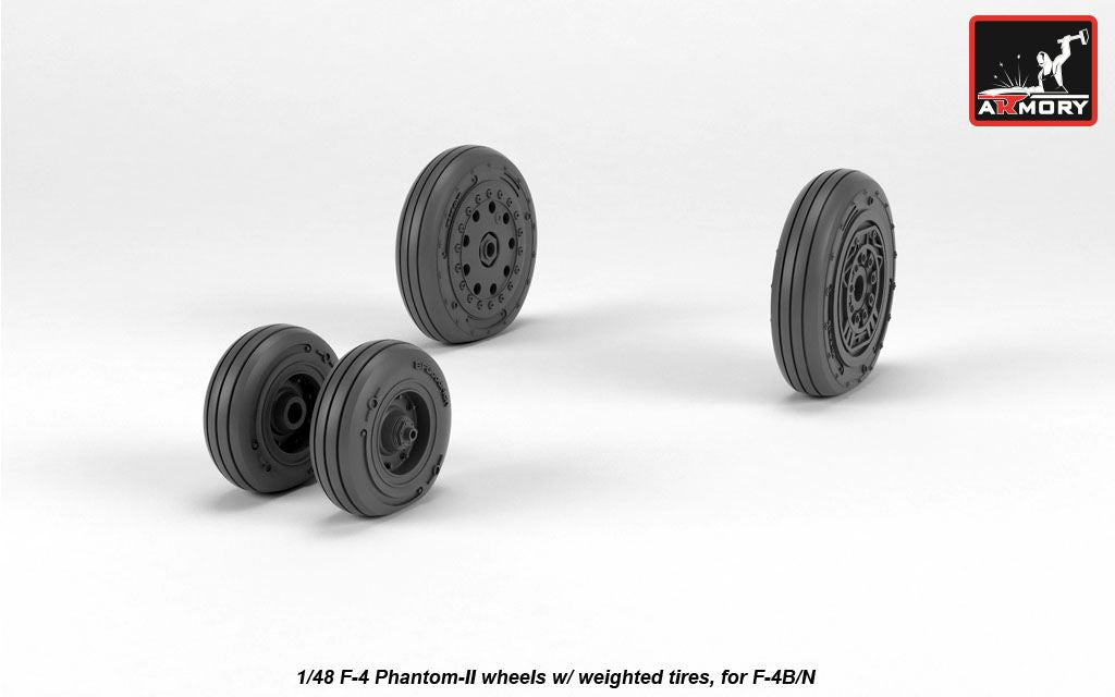 Armory AW48323 1:48 McDonnell F-4 Phantom II wheels with weighted tires/tyres, early production
