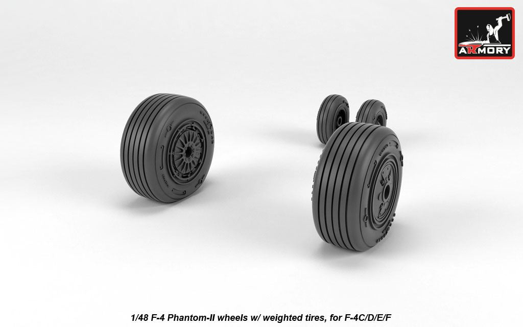 Armory AW48324 1:48 McDonnell F-4 Phantom II wheels with weighted tires/tyres, mid production