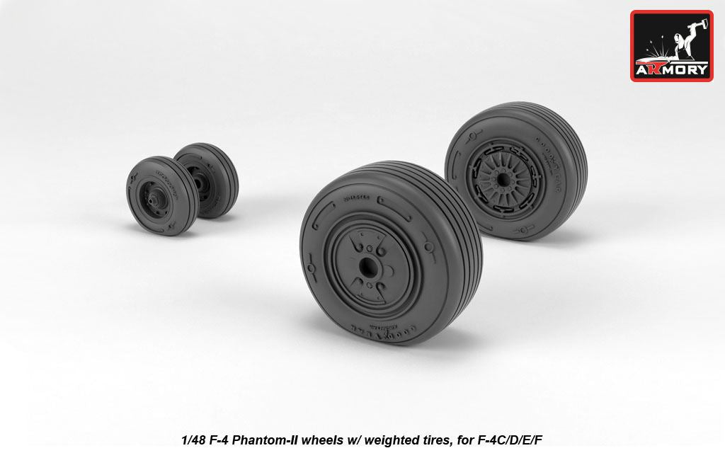 Armory AW48324 1:48 McDonnell F-4 Phantom II wheels with weighted tires/tyres, mid production