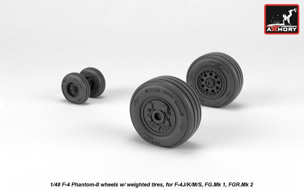 Armory AW48325 1:48 McDonnell F-4 Phantom II wheels with weighted tires/tyres, late production