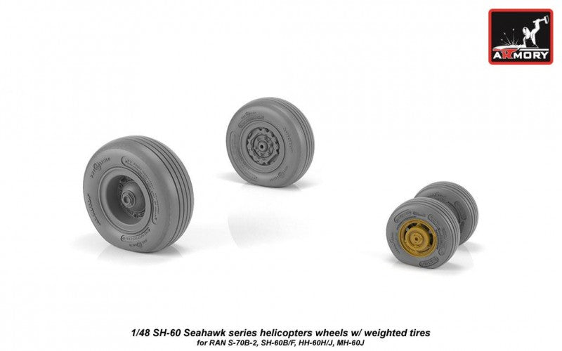 Armory AW48328 1:48 Sikorsky SH-60 Seahawk wheels with weighted tires/tyres