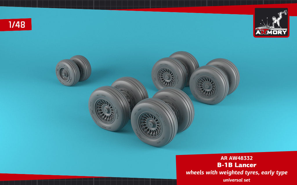 Armory AW48332 1:48 Rockwell B-1B Lancer wheels with weighted tires/tyres early version