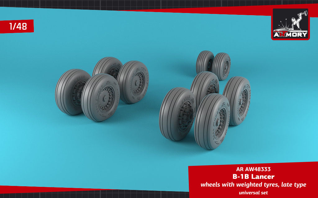Armory AW48333 1:48 Rockwell B-1B Lancer wheels with weighted tires/tyres late version