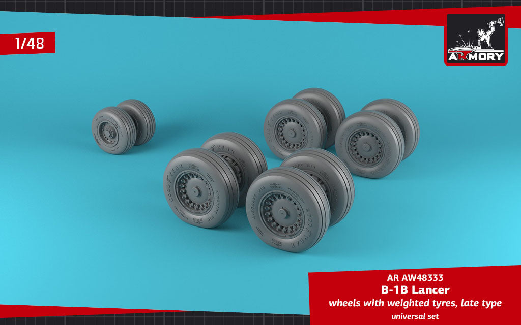 Armory AW48333 1:48 Rockwell B-1B Lancer wheels with weighted tires/tyres late version