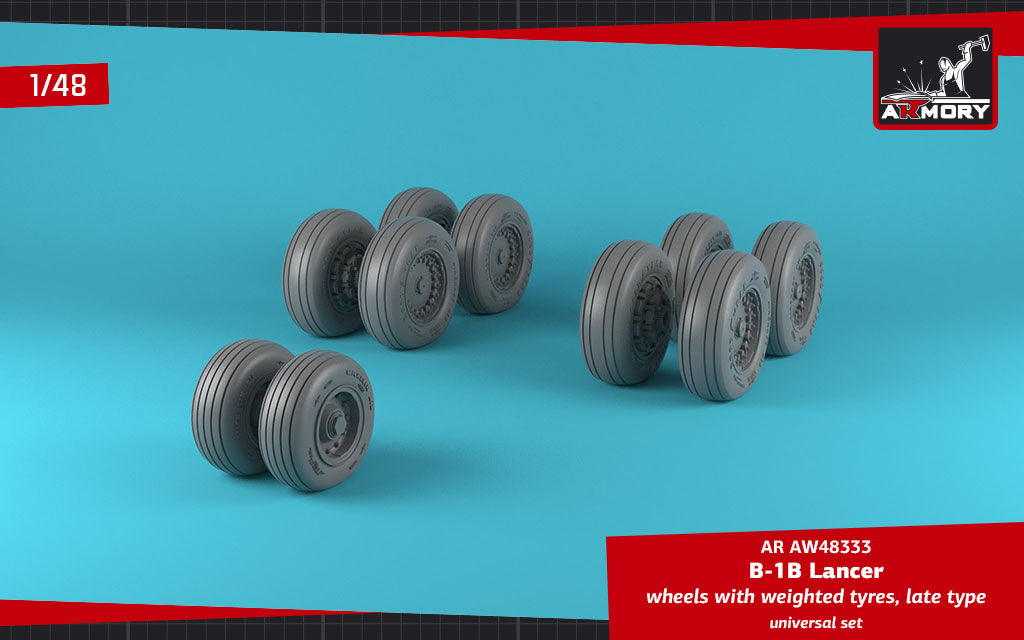 Armory AW48333 1:48 Rockwell B-1B Lancer wheels with weighted tires/tyres late version