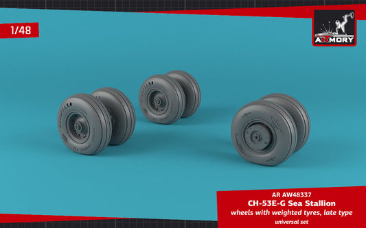 Armory AW48337 1:48 Sikorsky CH-53E-G Sea Stallion wheels with weighted tires, late
