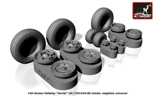 Armory AW48405 1:48 Bae Harrier GR.7/GR.9/McDonnell-Douglas AV-8B wheels, weighted