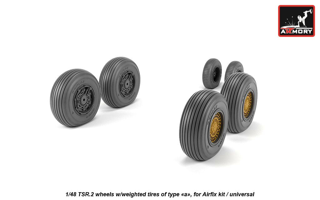 Armory AW48412 1:48 BAC TSR-2 wheels with weighted tyres, type 'a'