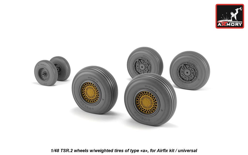 Armory AW48412 1:48 BAC TSR-2 wheels with weighted tyres, type 'a'