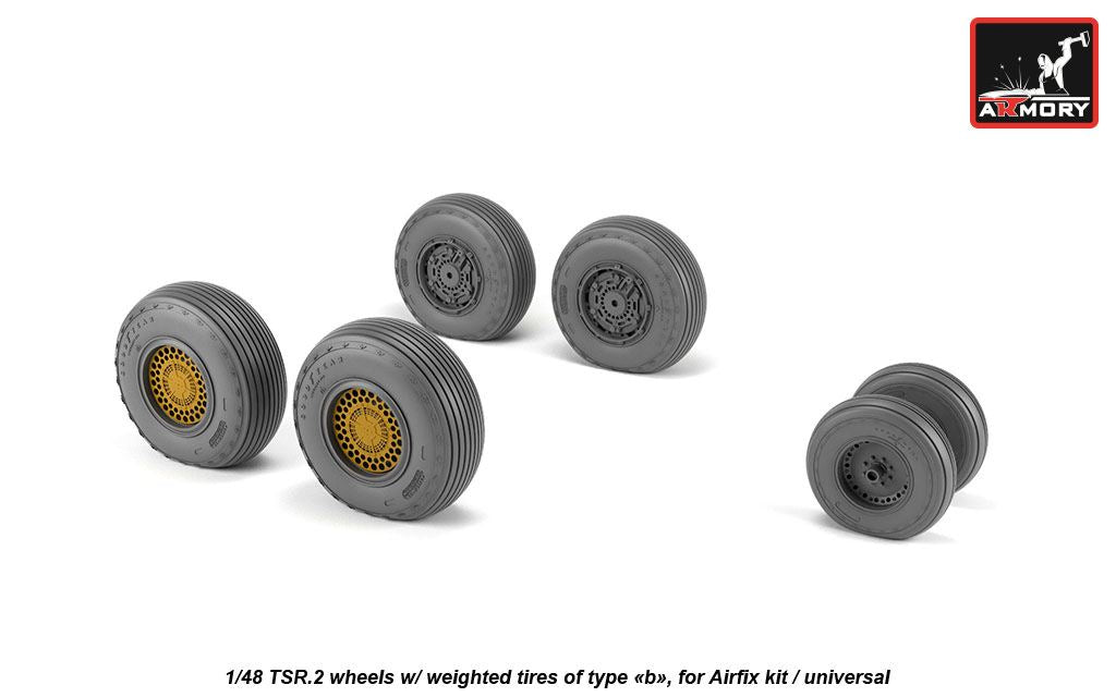 Armory AW48413 1:48 BAC TSR-2 wheels with weighted tyres, type 'b'
