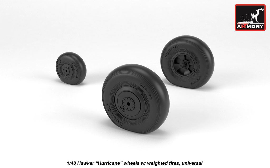 Armory AW48414 1:48 Hawker Hurricane wheels with weighted tyres
