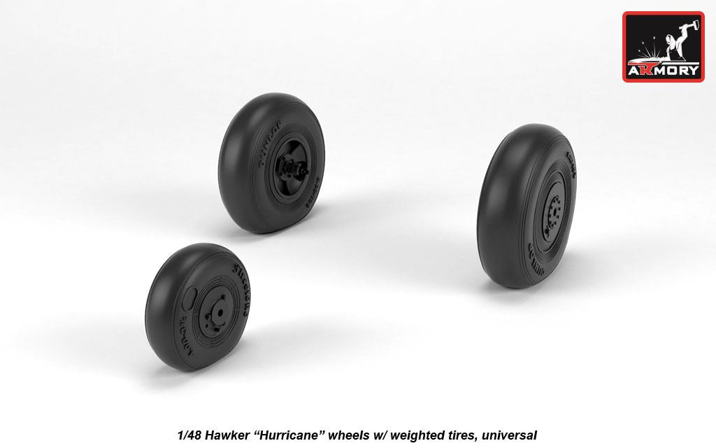Armory AW48414 1:48 Hawker Hurricane wheels with weighted tyres