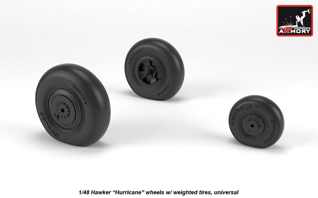Armory AW48414 1:48 Hawker Hurricane wheels with weighted tyres