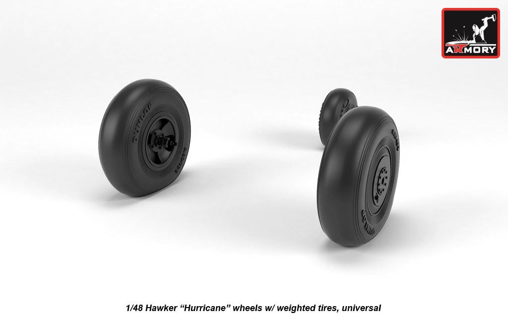 Armory AW48414 1:48 Hawker Hurricane wheels with weighted tyres