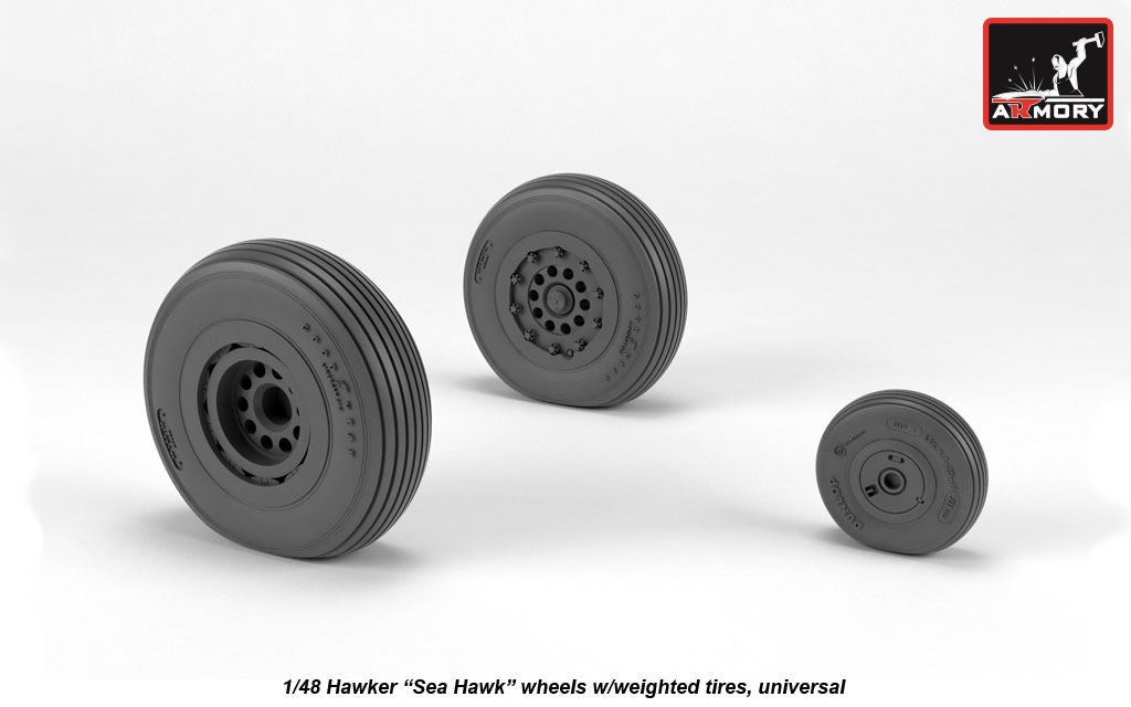 Armory AW48415 1:48 Hawker Sea Hawk wheels with weighted tyres