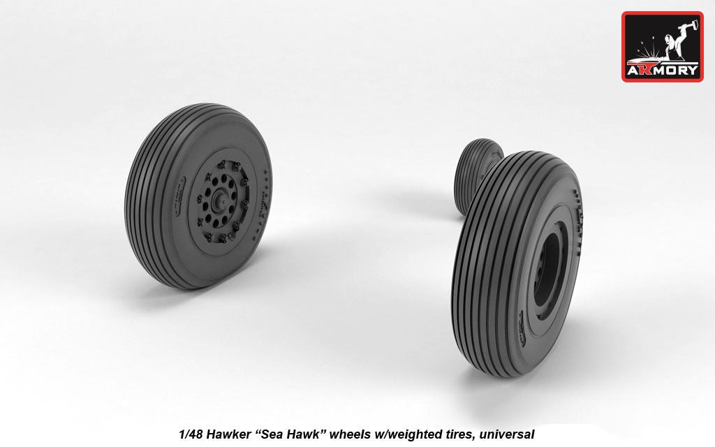 Armory AW48415 1:48 Hawker Sea Hawk wheels with weighted tyres