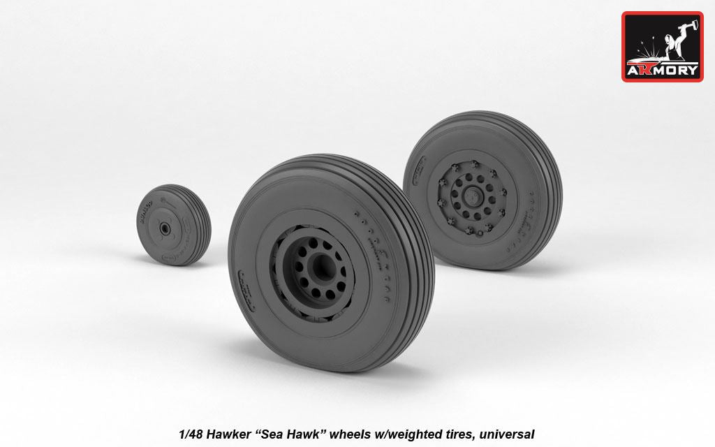 Armory AW48415 1:48 Hawker Sea Hawk wheels with weighted tyres