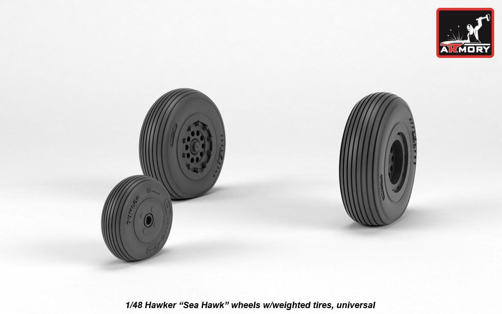 Armory AW48415 1:48 Hawker Sea Hawk wheels with weighted tyres