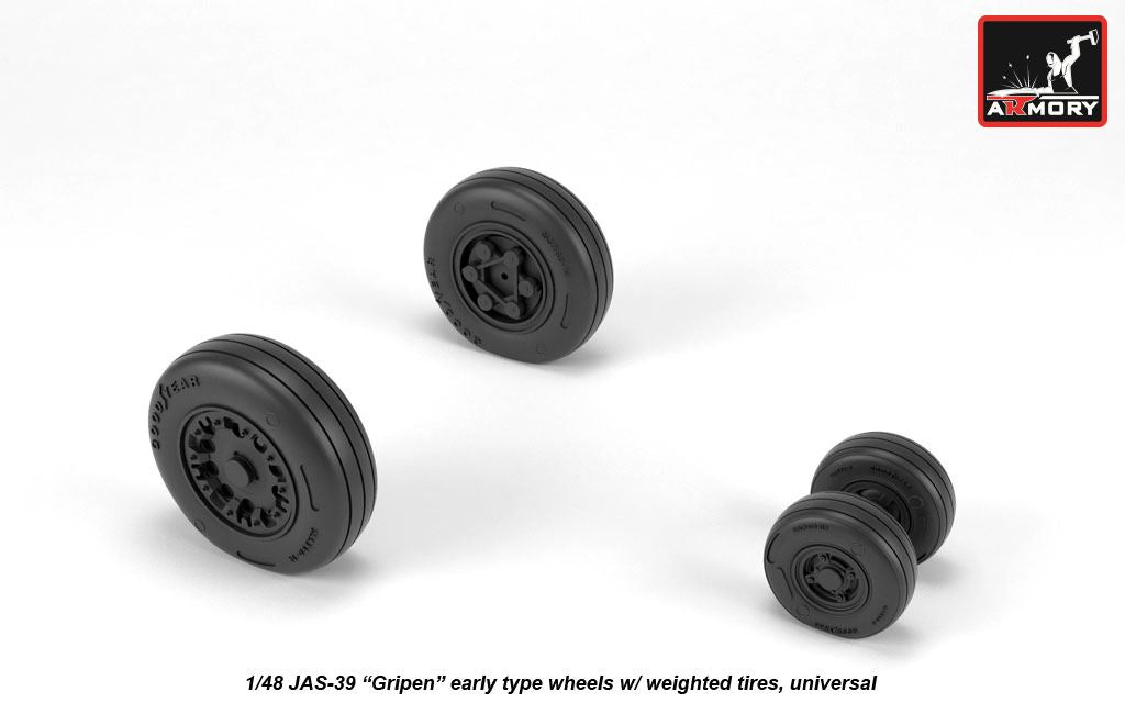 Armory AW48503 1:48 Saab JAS-39 'Gripen' wheels with weighted tyres, early