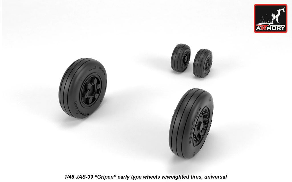 Armory AW48503 1:48 Saab JAS-39 'Gripen' wheels with weighted tyres, early