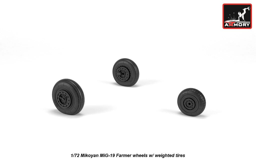 Armory AW72051 1:72 Mikoyan MiG-19 Farmer wheels with weighted tires/tyres