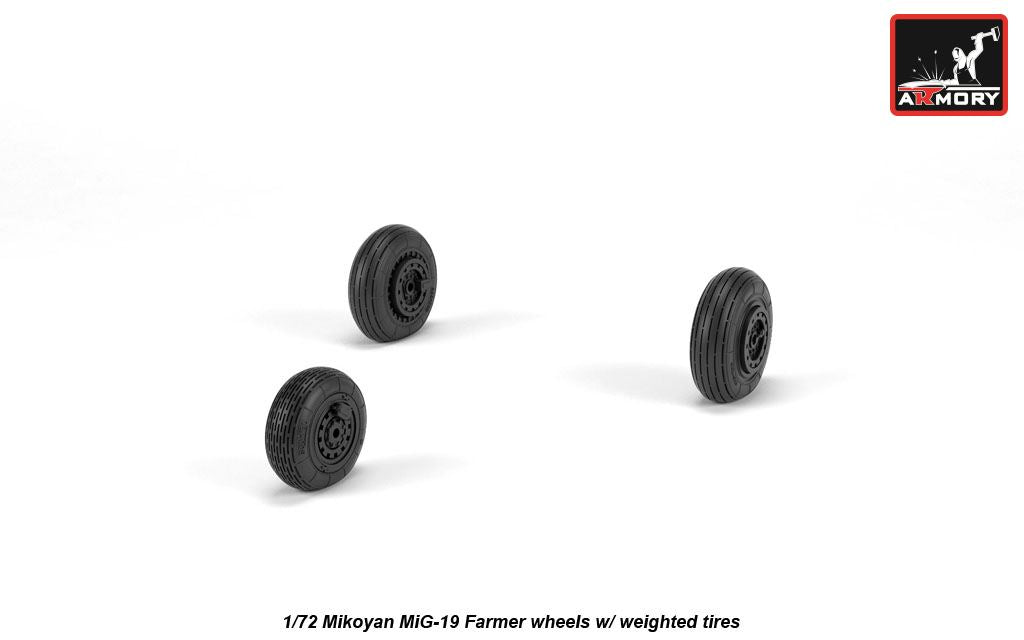 Armory AW72051 1:72 Mikoyan MiG-19 Farmer wheels with weighted tires/tyres