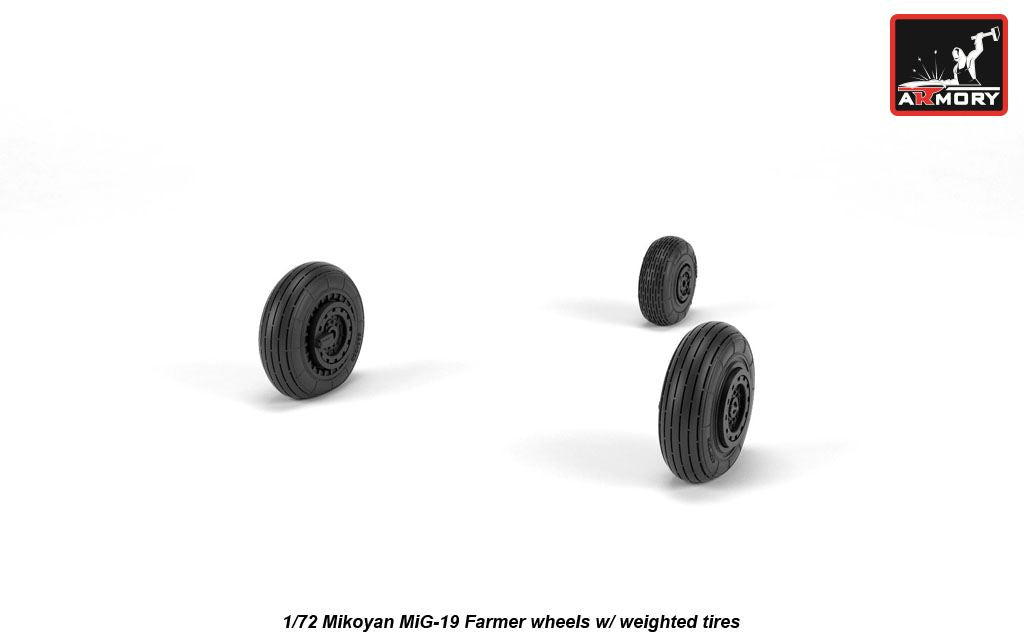 Armory AW72051 1:72 Mikoyan MiG-19 Farmer wheels with weighted tires/tyres