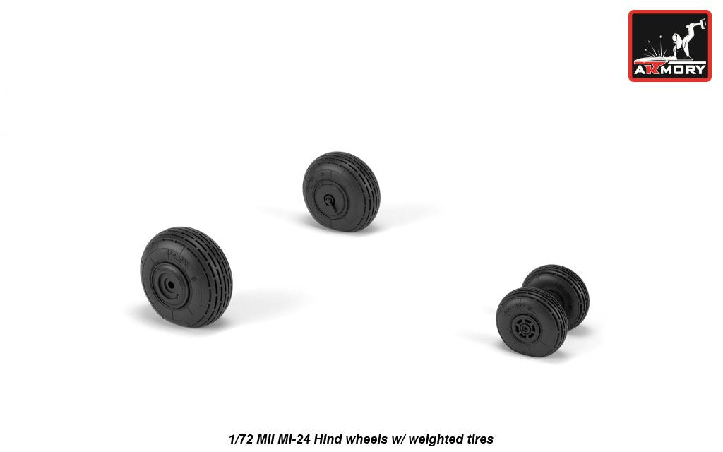 Armory AW72052 1:72 Mil Mi-24 Hind wheels with weighted tires/tyres