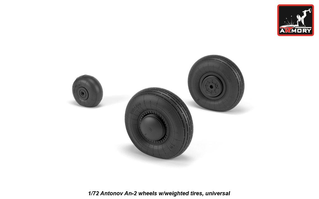 Armory AW72057 1:72 Antonov An-2/An-3 Colt wheels with weighted tires/tyres