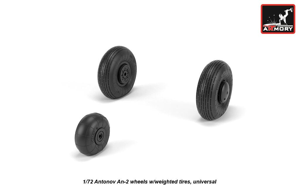 Armory AW72057 1:72 Antonov An-2/An-3 Colt wheels with weighted tires/tyres